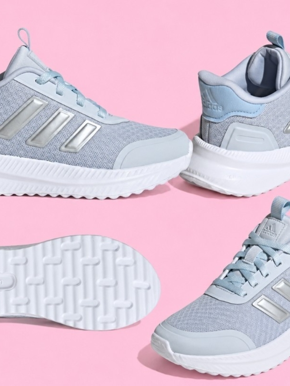 adidas Women's Light Blue and White Athletic Sneakers Size 7W/5.5Y